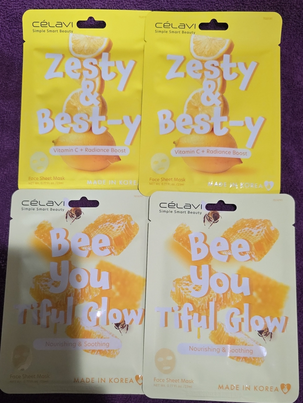 Célavi Zesty & Best-y Vitamin C Radiance Boost Face Sheet Mask — Yellow